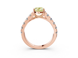 Rose gold Fancy Yellow Oval  Cut Diamond Pavé Band Solitaire with Four-Prong Setting_6