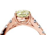 Rose gold Fancy Yellow Oval  Cut Diamond Pavé Band Solitaire with Four-Prong Setting_7