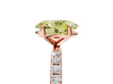 Rose gold Fancy Yellow Oval  Cut Diamond Pavé Band Solitaire with Four-Prong Setting_8