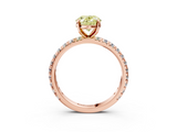Rose gold Fancy Yellow Oval  Cut Diamond Pavé Band with Four-Prong Setting_23
