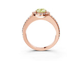 Rose gold Fancy Yellow Oval Cut Diamond Pavé Halo Ring with Four-Prong Setting_39