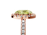 Rose gold Fancy Yellow Oval Cut Diamond Pavé Halo Ring with Four-Prong Setting_41