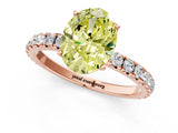 Rose gold Fancy Yellow Oval Cut Diamond Pavé Solitaire Engagement Ring with Four-Prong Setting_74