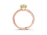 Rose gold Fancy Yellow Oval Cut Diamond Pavé Solitaire Engagement Ring with Four-Prong Setting_76