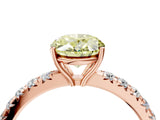 Rose gold Fancy Yellow Oval Cut Diamond Pavé Solitaire Engagement Ring with Four-Prong Setting_77