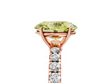 Rose gold Fancy Yellow Oval Cut Diamond Pavé Solitaire Engagement Ring with Four-Prong Setting_78