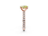 Rose gold Fancy Yellow Oval Cut Diamond Pavé Solitaire Ring with Round Band and Prong Setting_14