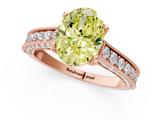 Rose gold Fancy Yellow Oval  Cut Diamond Pave Band with Four-Prong Setting_37