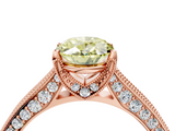 Rose gold Fancy Yellow Oval  Cut Diamond Pave Band with Four-Prong Setting_40