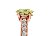 Rose gold Fancy Yellow Oval  Cut Diamond Pave Band with Four-Prong Setting_41
