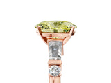 Rose gold Fancy Yellow Oval  Cut Diamond Ring with Baguette Side Stones, Channel Set Band, and Four-Prong Setting_29