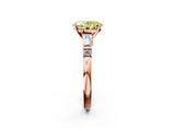 Rose gold Fancy Yellow Oval  Cut Diamond Ring with Baguette Side Stones, Channel Set Band, and Four-Prong Setting_5