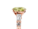 Rose gold Fancy Yellow Oval  Cut Diamond Ring with Baguette Side Stones, Channel Set Band, and Four-Prong Setting_8
