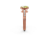 Rose gold Fancy Yellow Oval Cut Diamond Ring with Milgrain Pavé Band and Four-Prong Setting_21