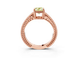 Rose gold Fancy Yellow Oval Cut Diamond Ring with Milgrain Pavé Band and Four-Prong Setting_22