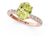 Rose gold Fancy Yellow Oval  Cut Diamond Ring with Pavé Band and Four-Prong Setting_81