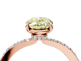 Rose gold Fancy Yellow Oval  Cut Diamond Ring with Pavé Band and Four-Prong Setting_84
