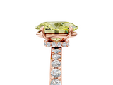 Rose gold Fancy Yellow Oval  Cut Diamond Ring with Pavé Band and Four-Prong Setting_85