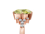Rose gold Fancy Yellow Oval Cut Diamond Ring with Side Stones and Four-Prong Setting_170