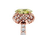 Rose gold Fancy Yellow Oval Cut Diamond Scalloped Halo Engagement Ring with Round Shared Prong Band_17