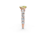 Rose gold Fancy Yellow Oval Cut Diamond Side Stone Engagement Ring with Four-Prong Setting_32