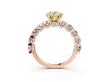 Rose gold Fancy Yellow Oval Cut Diamond Side Stone Engagement Ring with Four-Prong Setting_33