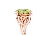 Rose gold Fancy Yellow Oval Cut Diamond Solitaire Celtic Knot Ring with Four-Prong Setting_82
