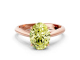 Rose gold Fancy Yellow Oval Cut Diamond Solitaire Engagement Ring with Cathedral Setting and Four-Prong Mount_133