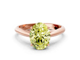 Rose gold Fancy Yellow Oval Cut Diamond Solitaire Engagement Ring with Cathedral Setting and Four-Prong Mount_24