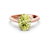 Rose gold Fancy Yellow Oval Cut Diamond Solitaire Engagement Ring with Cathedral Setting and Four-Prong Mount_96