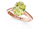 Rose gold Fancy Yellow Oval Cut Diamond Solitaire Engagement Ring with Cathedral Setting and Four-Prong Mount_97