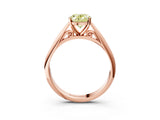 Rose gold Fancy Yellow Oval Cut Diamond Solitaire Engagement Ring with Cathedral Setting and Four-Prong Mount_99