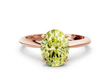 Rose gold Fancy Yellow Oval Cut Diamond Solitaire Engagement Ring with Classic Band and Four-Prong Setting_36