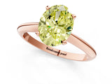 Rose gold Fancy Yellow Oval Cut Diamond Solitaire Engagement Ring with Classic Band and Four-Prong Setting_37