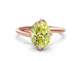 Rose gold Fancy Yellow Oval Cut Diamond Solitaire Engagement Ring with Four-Prong Setting and Classic Band_20