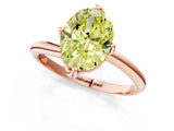 Rose gold Fancy Yellow Oval Cut Diamond Solitaire Engagement Ring with Four-Prong Setting and Classic Band_21