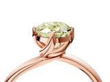 Rose gold Fancy Yellow Oval Cut Diamond Solitaire Engagement Ring with Four-Prong Setting and Classic Band_24