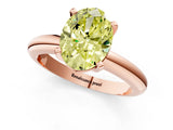 Rose gold Fancy Yellow Oval Cut Diamond Solitaire Engagement Ring with Round Band and Four-Prong Setting_134
