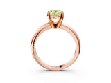 Rose gold Fancy Yellow Oval Cut Diamond Solitaire Engagement Ring with Round Band and Four-Prong Setting_136
