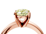 Rose gold Fancy Yellow Oval Cut Diamond Solitaire Engagement Ring with Round Band and Four-Prong Setting_137