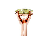 Rose gold Fancy Yellow Oval Cut Diamond Solitaire Engagement Ring with Round Band and Four-Prong Setting_138