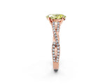 Rose gold Fancy Yellow Oval Cut Diamond Solitaire Engagement Ring with Twisted Pavé Band and Four-Prong Setting_66