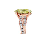Rose gold Fancy Yellow Oval Cut Diamond Solitaire Engagement Ring with Twisted Pavé Band and Four-Prong Setting_69