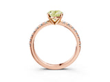 Rose gold Fancy Yellow Oval Cut Diamond Solitaire Pavé Engagement Ring with Round Band and Prong Setting_46