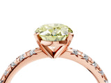 Rose gold Fancy Yellow Oval Cut Diamond Solitaire Pavé Engagement Ring with Round Band and Prong Setting_47