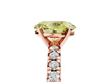 Rose gold Fancy Yellow Oval Cut Diamond Solitaire Pavé Engagement Ring with Round Band and Prong Setting_48