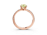 Rose gold Fancy Yellow Oval Cut Diamond Solitaire Pavé Engagement Ring with Round Band and Prong Setting_52