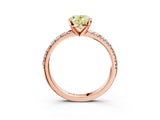 Rose gold Fancy Yellow Oval Cut Diamond Solitaire Pavé Engagement Ring with Round Band and Prong Setting_64