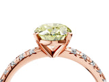 Rose gold Fancy Yellow Oval Cut Diamond Solitaire Pavé Engagement Ring with Round Band and Prong Setting_65
