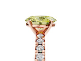 Rose gold Fancy Yellow Oval Cut Diamond Solitaire Pavé Engagement Ring with Round Band and Prong Setting_66